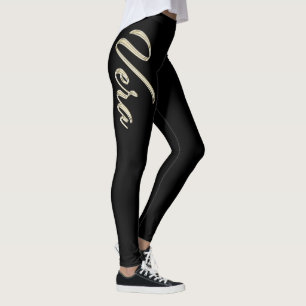 Vera white gold handwriting hose leggings