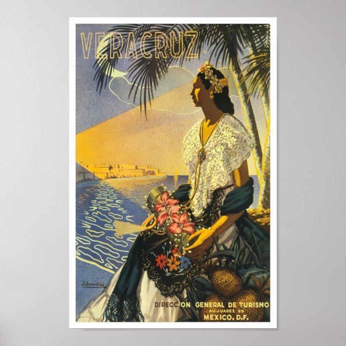 Veracruz Mexico Vintage Travel Poster