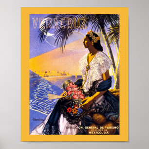 Veracruz Mexico Vintage Travel Poster Restored