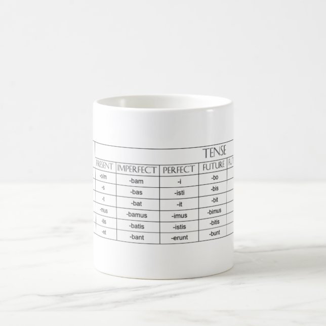 Verb Endings Mug (Center)