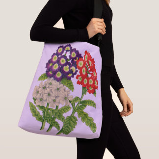 verbena flowers print crossbody bag