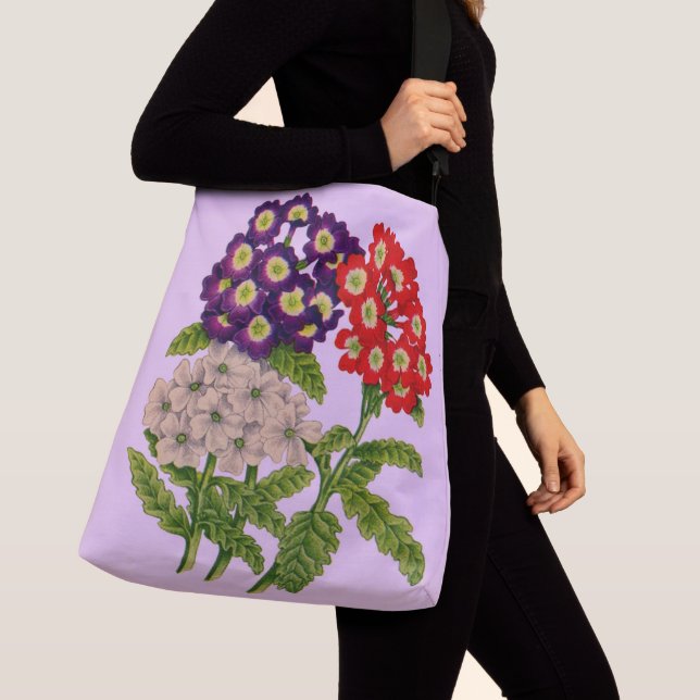 verbena flowers print crossbody bag (Close Up)