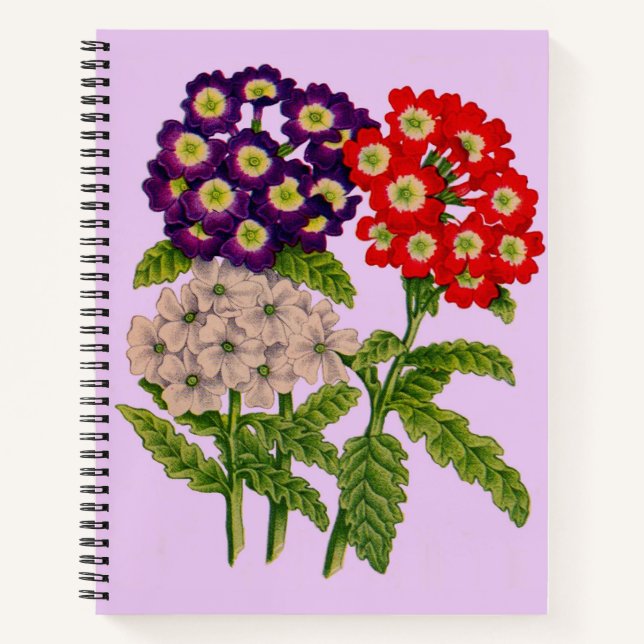 verbena flowers print notebook (Front)