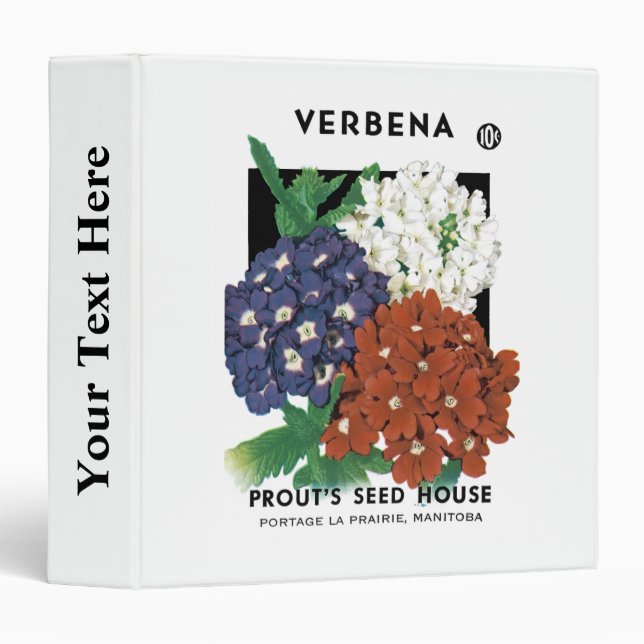 Verbena Seed Packet Label Binder (Front/Spine)
