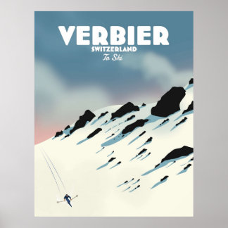 Verbier Switzerland ski Poster