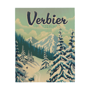 Verbier Switzerland Travel poster