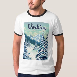 Verbier Switzerland Travel poster T-Shirt