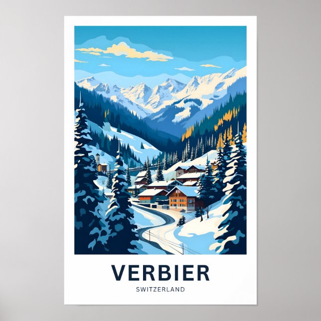 Verbier Switzerland Travel Print (Front)