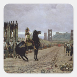 Vercingetorix before Caesar, 52 BC, 1886 Square Sticker