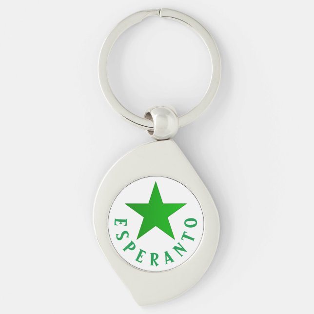 Verda Stelo (Esperanto Star) Keychain (Front)