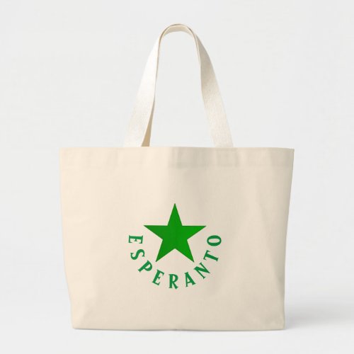 Verda Stelo Esperanto Star Large Tote Bag