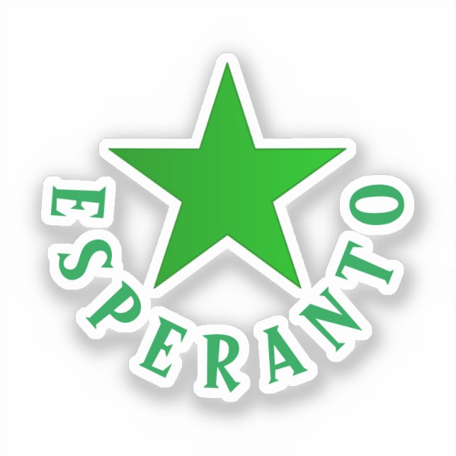 Verda Stelo (Esperanto Star) Sticker (Front)