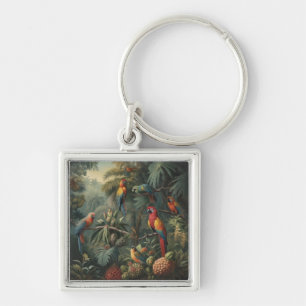 Verdant Canopy Harvest Scarlet Macaw and Pineapple Keychain