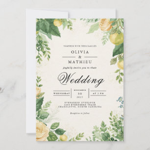 Verdant Citrus Archway Wedding Invitation