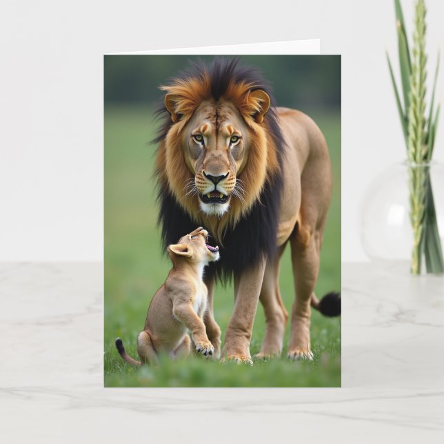 Verdant Fathers Day Felines Card (Front)