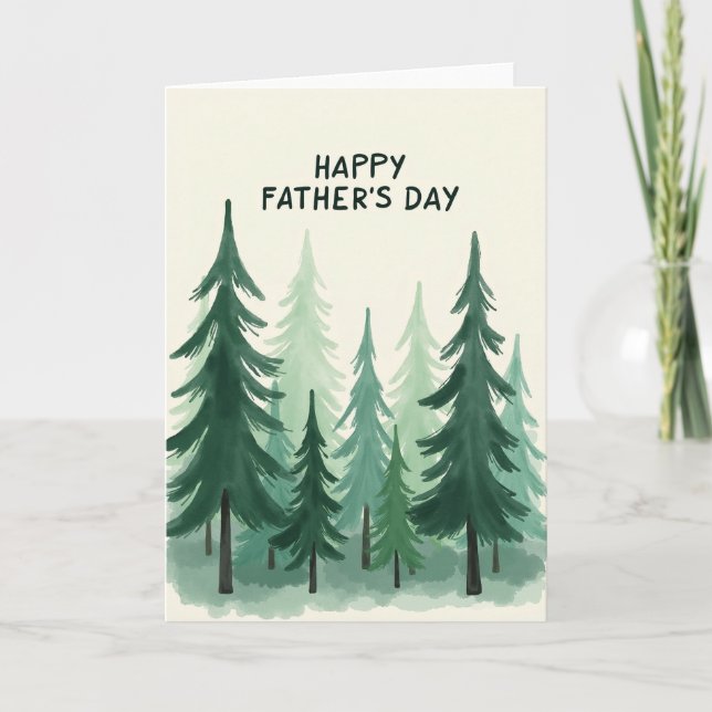 Verdant Fathers Day Watercolor Card (Front)