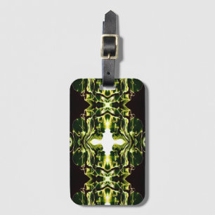 Verdant Green Abstract Acrylic Fluid Art Luggage Tag