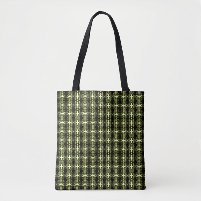 Verdant Green Abstract Acrylic Fluid Art Tote Bag (Front)