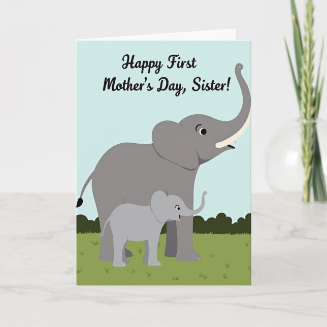Verdant Green Elephant Pattern Card (Front)