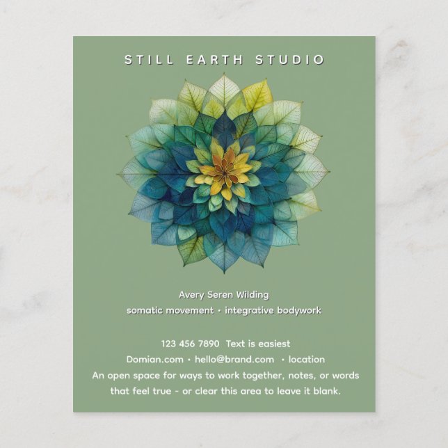 Verdant Harmony | Leaf Mandala Flyer (Back)