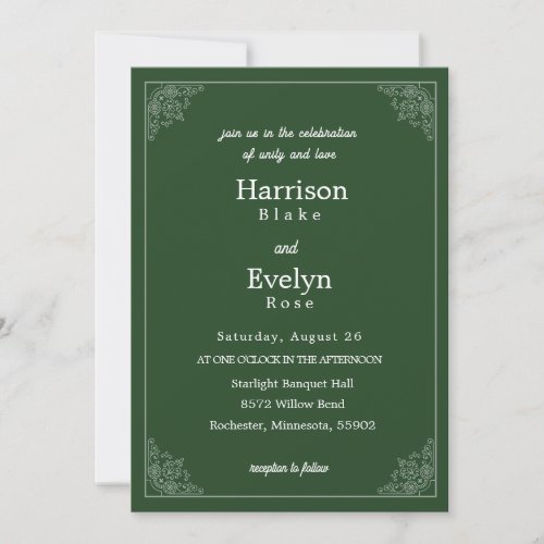 Verdant Harmony Vintage Wedding Invitation