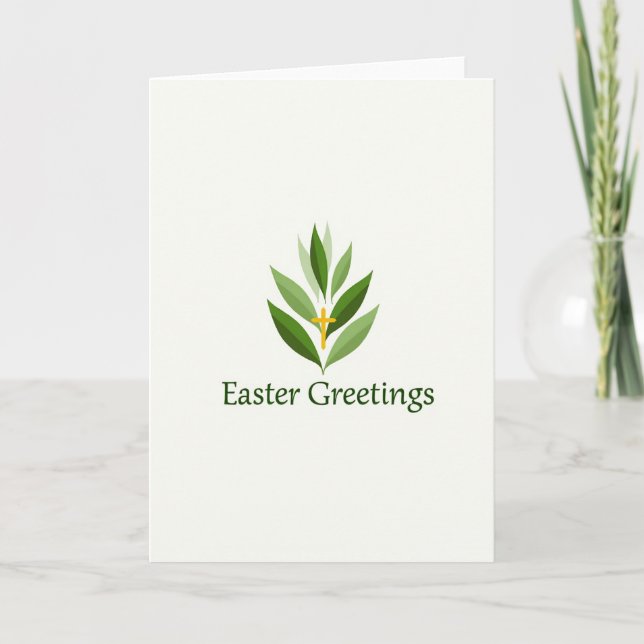 Verdant Leaves Faith Celebration Card (Front)