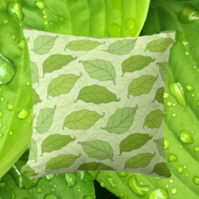 Verdant Leaves Throw Pillow (Creator Uploaded)