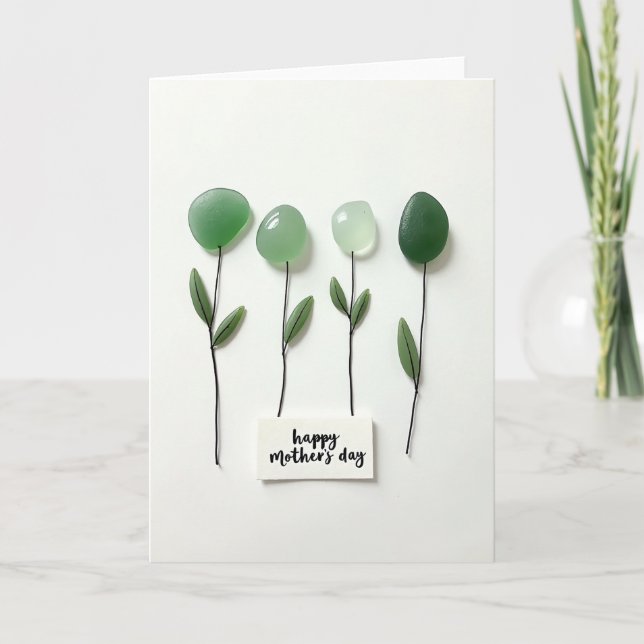 Verdant Mothers Day Glass Art Card (Front)