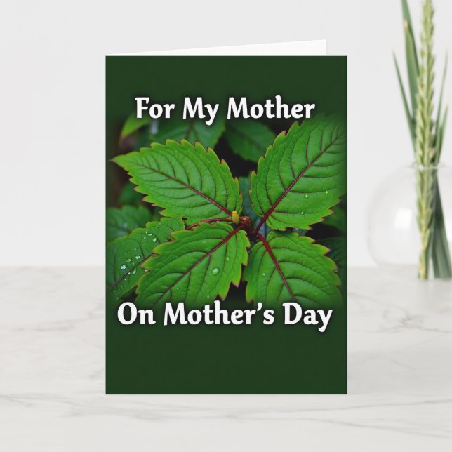 Verdant Mothers Day Leaves Card (Front)