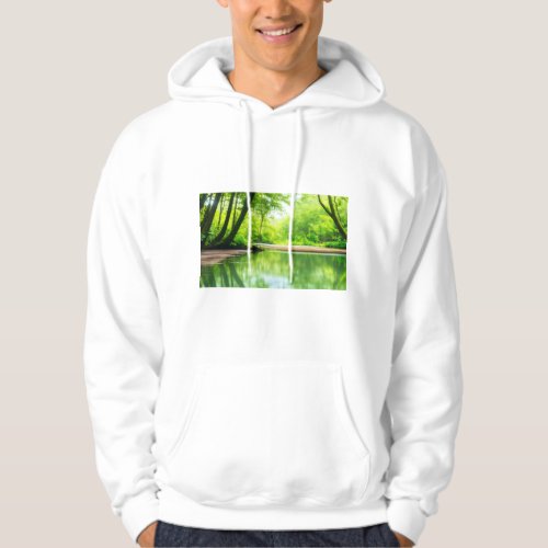 Verdant Oasis Pristine Green Nature and Crystal_C Hoodie