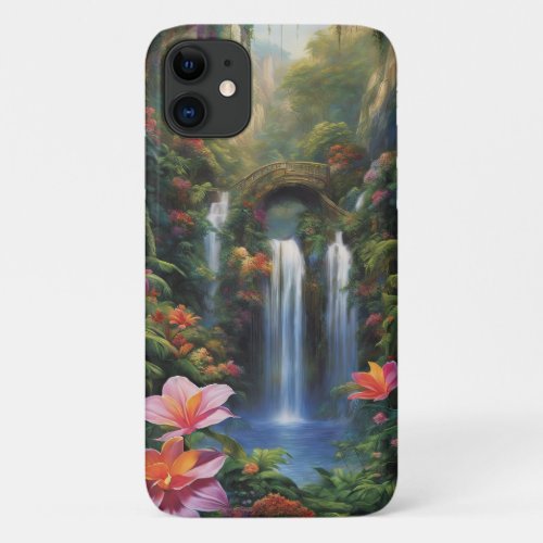 Verdant Paradise Tranquil Waterfall Haven Case