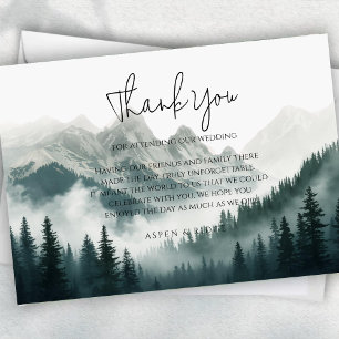 Verdant Peaks Misty Forest Botanical Thank You Enclosure Card