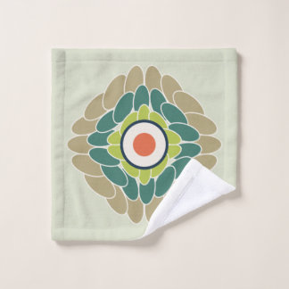 Verdant Rosette graphic green Wash Cloth