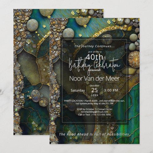 Verdant Song | Botanical Gemstone Abstract Invitation
