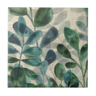 Verdant Sophistication - Tropical Leaves Ceramic Tile