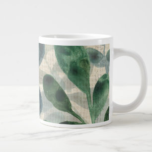 Verdant Sophistication - Tropical Leaves Giant Coffee Mug