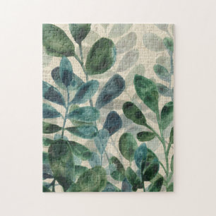 Verdant Sophistication - Tropical Leaves Jigsaw Puzzle