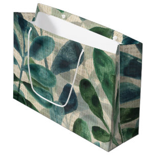 Verdant Sophistication - Tropical Leaves Large Gift Bag
