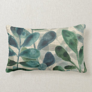 Verdant Sophistication - Tropical Leaves Lumbar Pillow