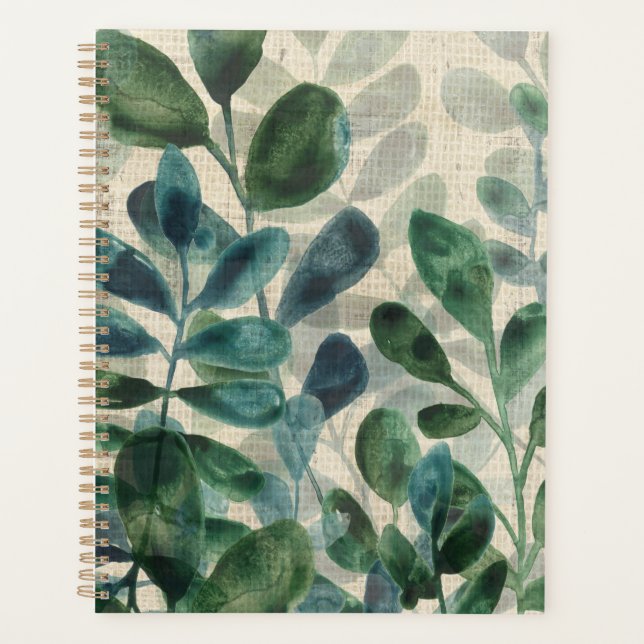 Verdant Sophistication - Tropical Leaves Planner (Front)