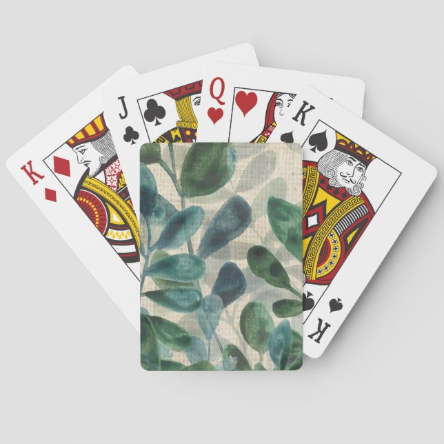 Verdant Sophistication - Tropical Leaves Poker Cards (Back)
