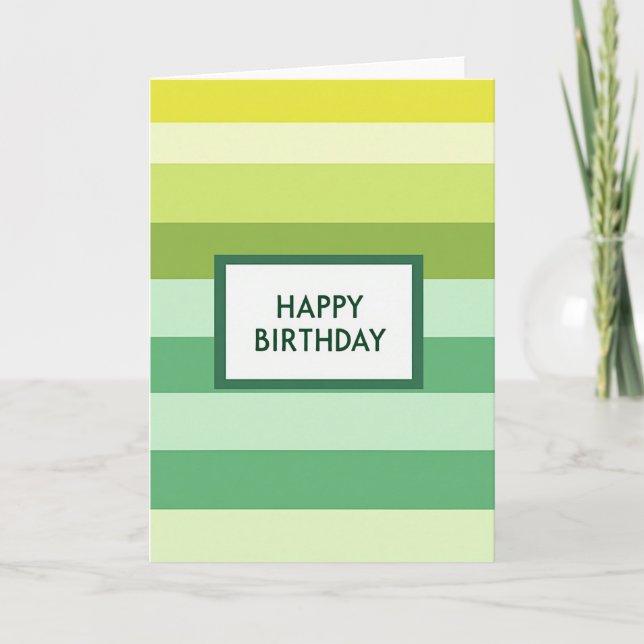 Verdant Stripe Birthday Card (Front)