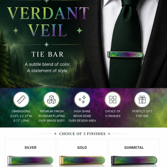 Verdant Veil Gunmetal Finish Tie Bar (Creator Uploaded)