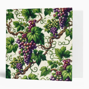 Verdant Vineyard Bliss: A Tapestry of Grapevines 3 Ring Binder
