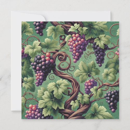 Verdant Vineyard Bliss A Tapestry of Grapevines Invitation