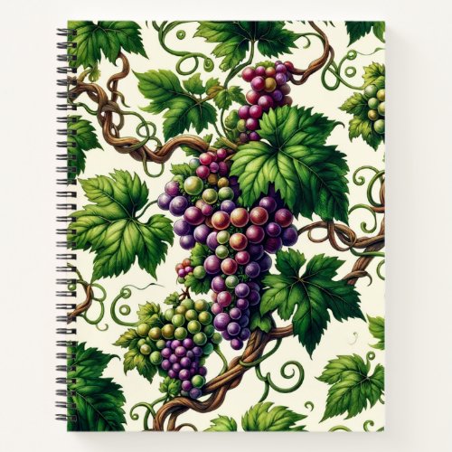 Verdant Vineyard Bliss A Tapestry of Grapevines Notebook