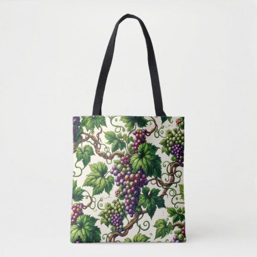 Verdant Vineyard Bliss A Tapestry of Grapevines Tote Bag