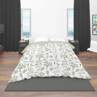 Verdant Whispers Botanical Duvet Cover, Cover