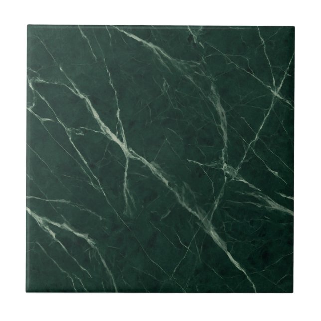 Verde Alpi Marble Look - Rich Green Seamless Ceramic Tile (Front)