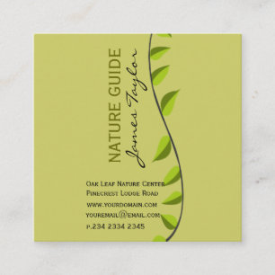 Verde Greenery  Shoot  Green Leaf Botanical Plants Square Business Card